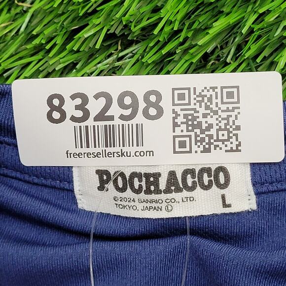 Pochacco Shirt Women M/L 19X25 Blue Hello-Kitty Sanrio Japan - Picture 6 of 12